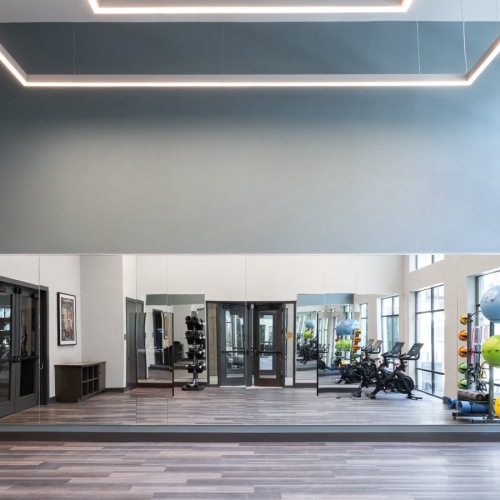 Get your workout on fitness center with exercise equipment