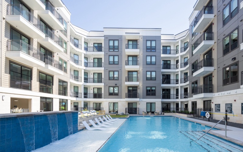 swimming pool in a courtyard